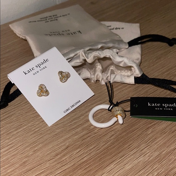Kate Spade Gold ring and earring - Picture 1 of 6